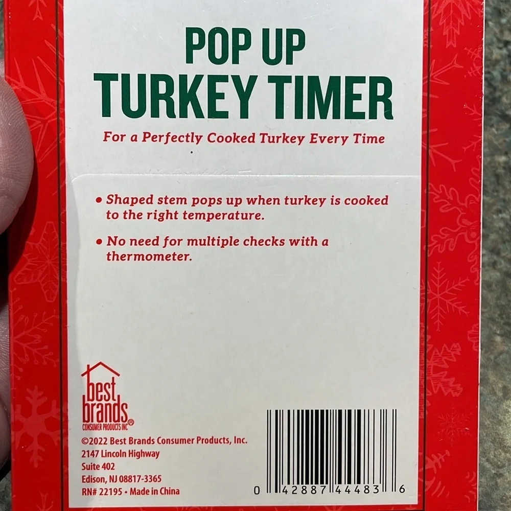 Gourmet Club 3 pack Pop up Turkey Timers with Christmas decorations on top NEW